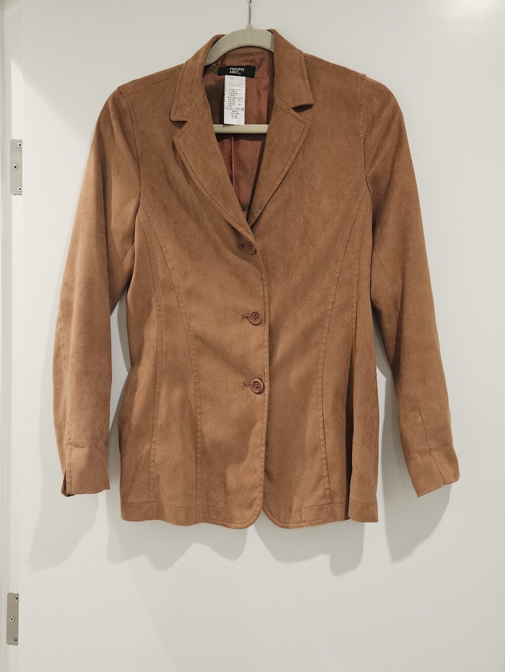 Phillip Adec Camel Suede-Look Blazer Jacket